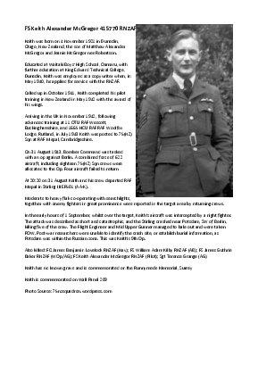 A preview of a PDF biography for McGregor, Keith Alexander